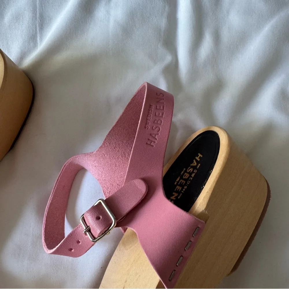 Swedish Hasbeens Pink Cross Strap Debutant Sandal - Picture 4 of 6